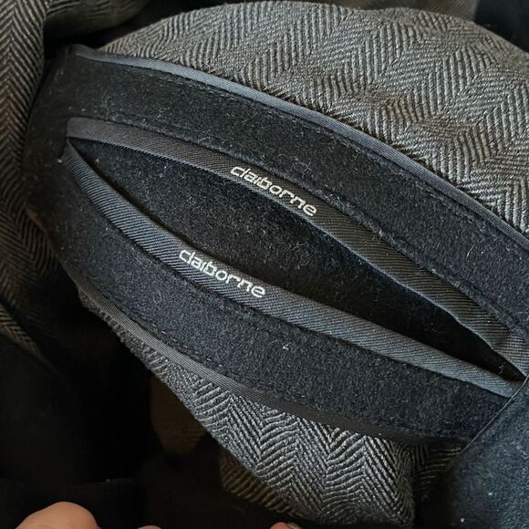 Liz Claiborne Men’s Thigh Length Black Italian Wool Blend Coat Jacket - Picture 7 of 7